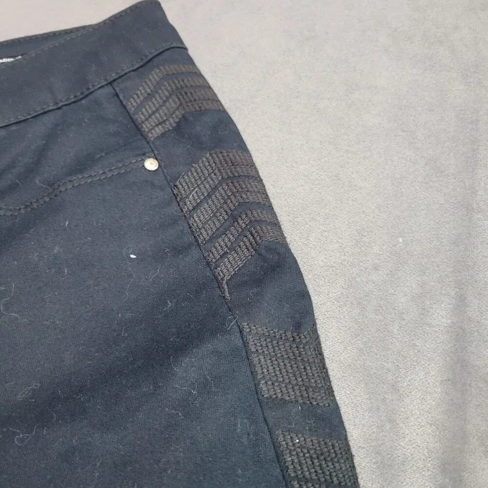 Jones Pants Womens Size‎ 6 Black Embroidery Madison Skinny Crop Control Comfort